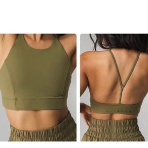 BALANCE ATHLETICA Reach Bra. Size Small. Color: Olive Green.